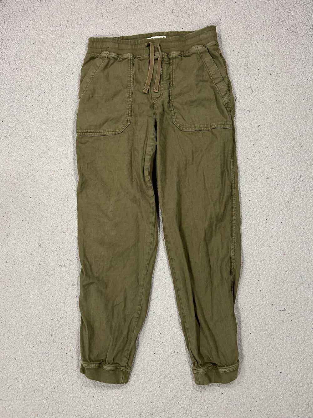 Marine Layer Pants Womens Medium Green Jogger Elastic Waist Canvas Casual Travel